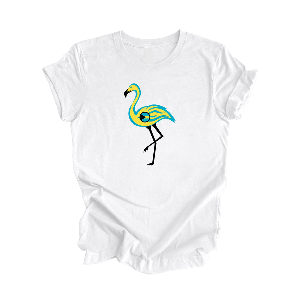 The Flamingo Bahamas - Bahamian Gift T-Shirt, Bahamas Present, National Symbol Tee Shirt, Carribean Shirt, 242 Area Code Shirt, Nassau Shirt, West Indies Tee - Inspired X