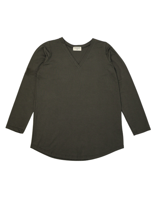 The Long Sleeve Perfect Tee in Dark Forest