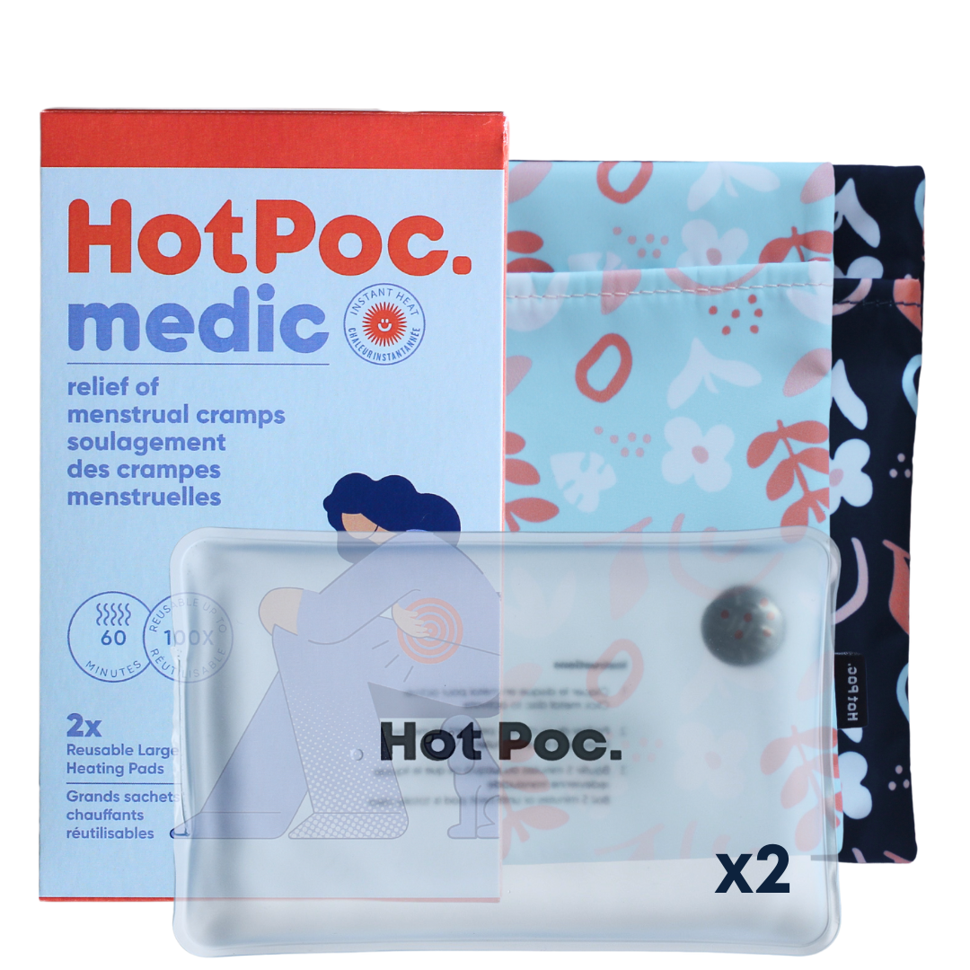 2-Pack Eco Reusable Heat Pack Hot Poc medic – Natural Heat Therapy for Cramps & Menstrual Relief