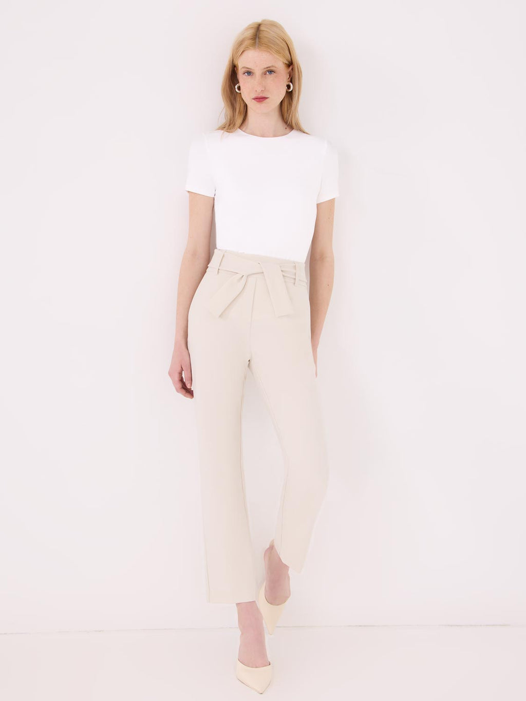 Slim Leg Pants With Sash