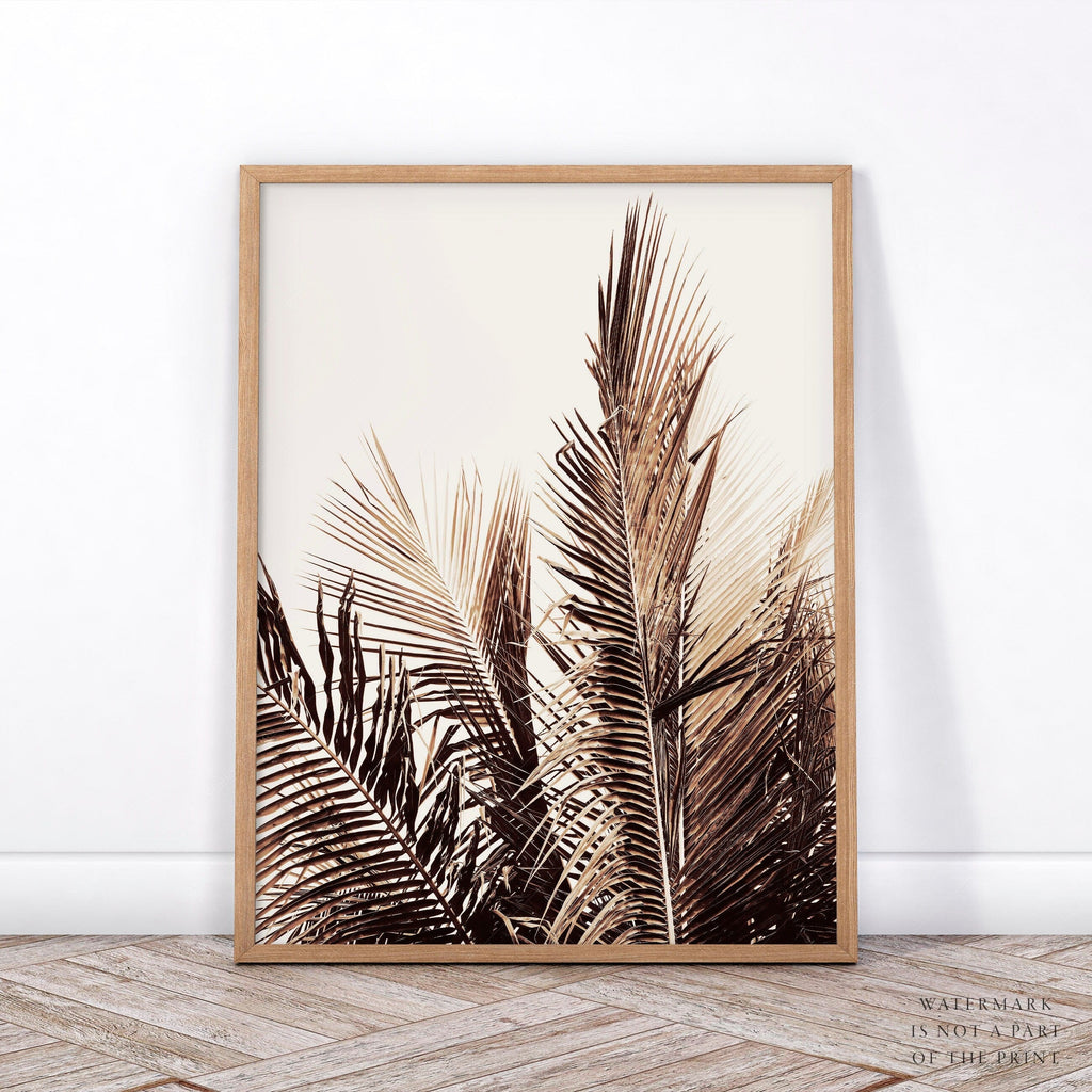 Tropical Coconut & Palm Leaf Print Set – Boho Coastal Wall Art Decor
