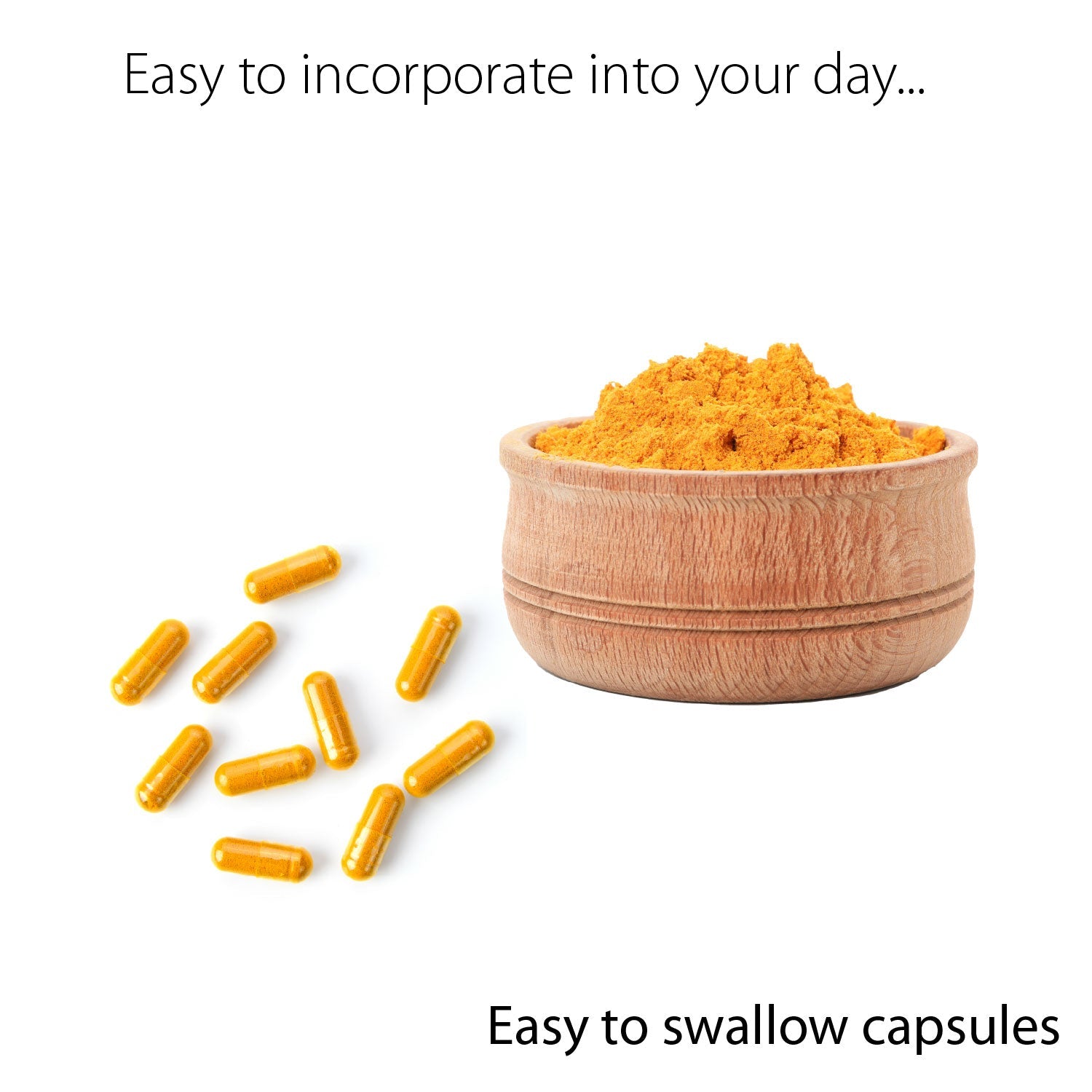 Ecogenya Gourmet Turmeric Capsules – Premium Turmeric Root with Black Pepper, No Fillers