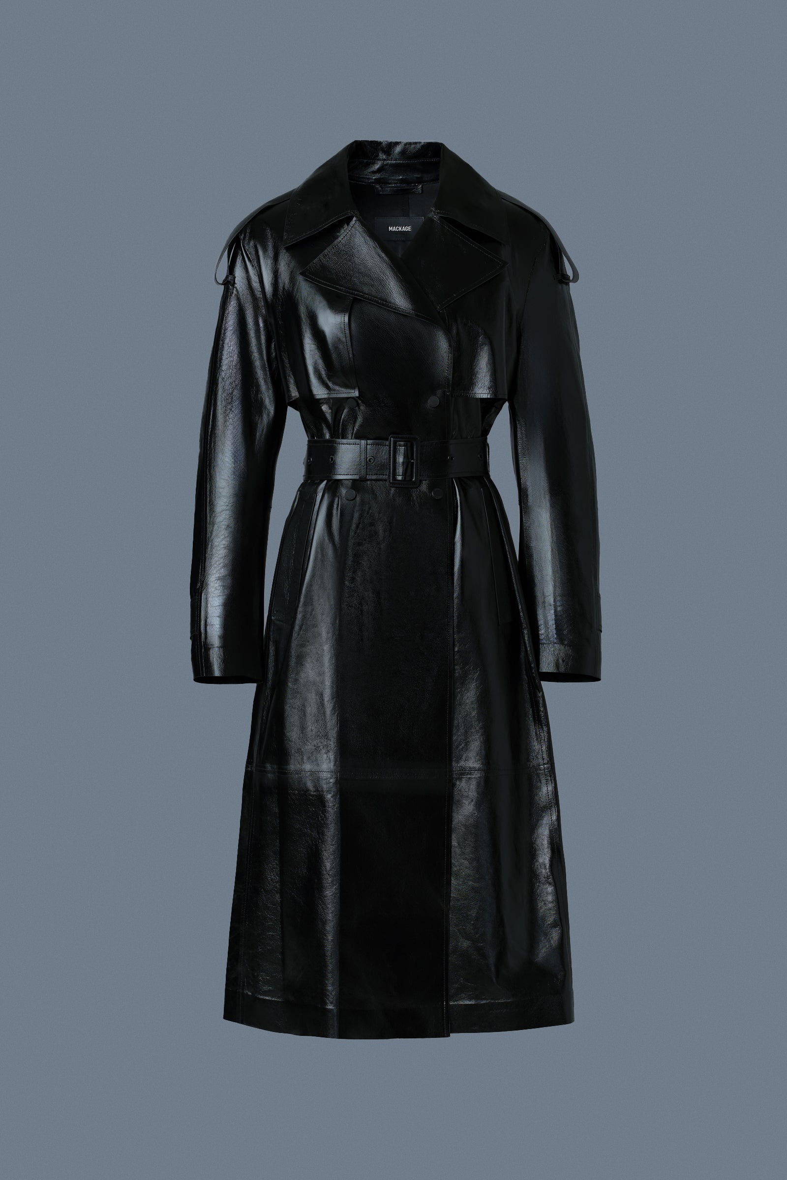 Trench en cuir CARMELA avec ceinture