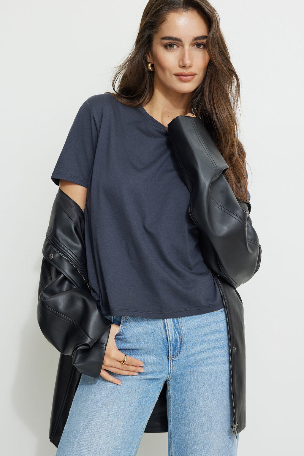 T-shirt ras du cou en coton facile à porter