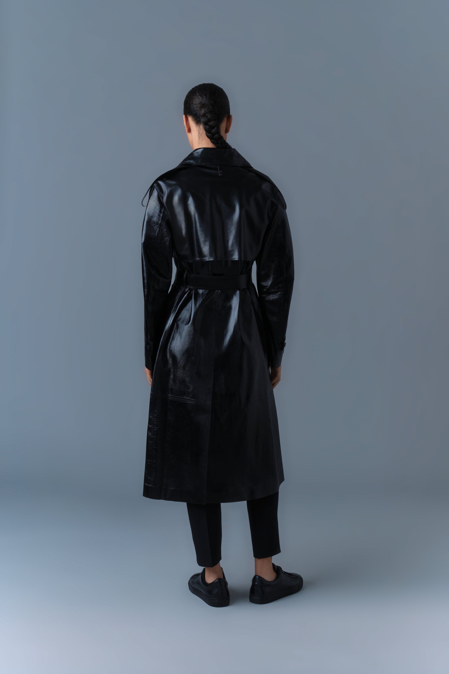 Trench en cuir CARMELA avec ceinture