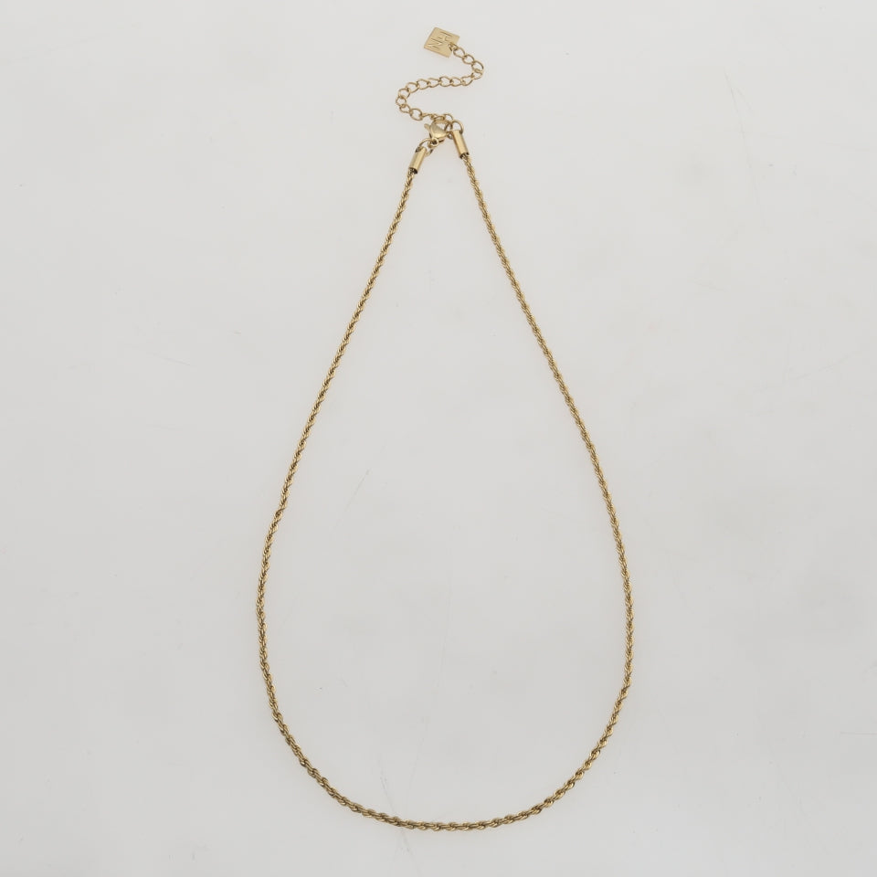 ULYANA: Rope Chain Gold Necklace - 20 Inches