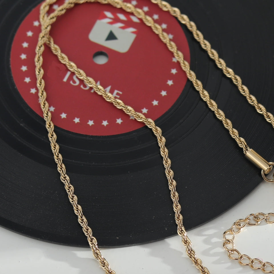 ULYANA: Rope Chain Gold Necklace - 20 Inches