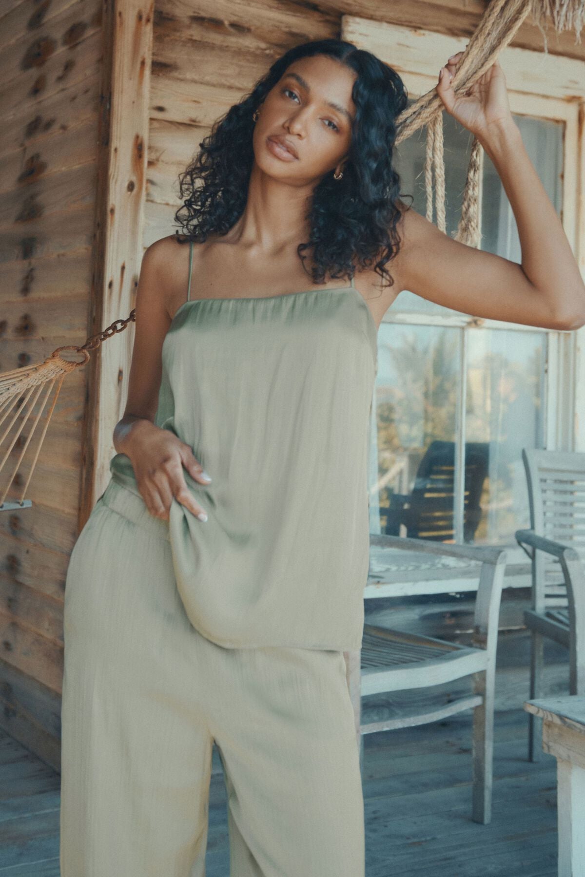Camisole en satin froissé