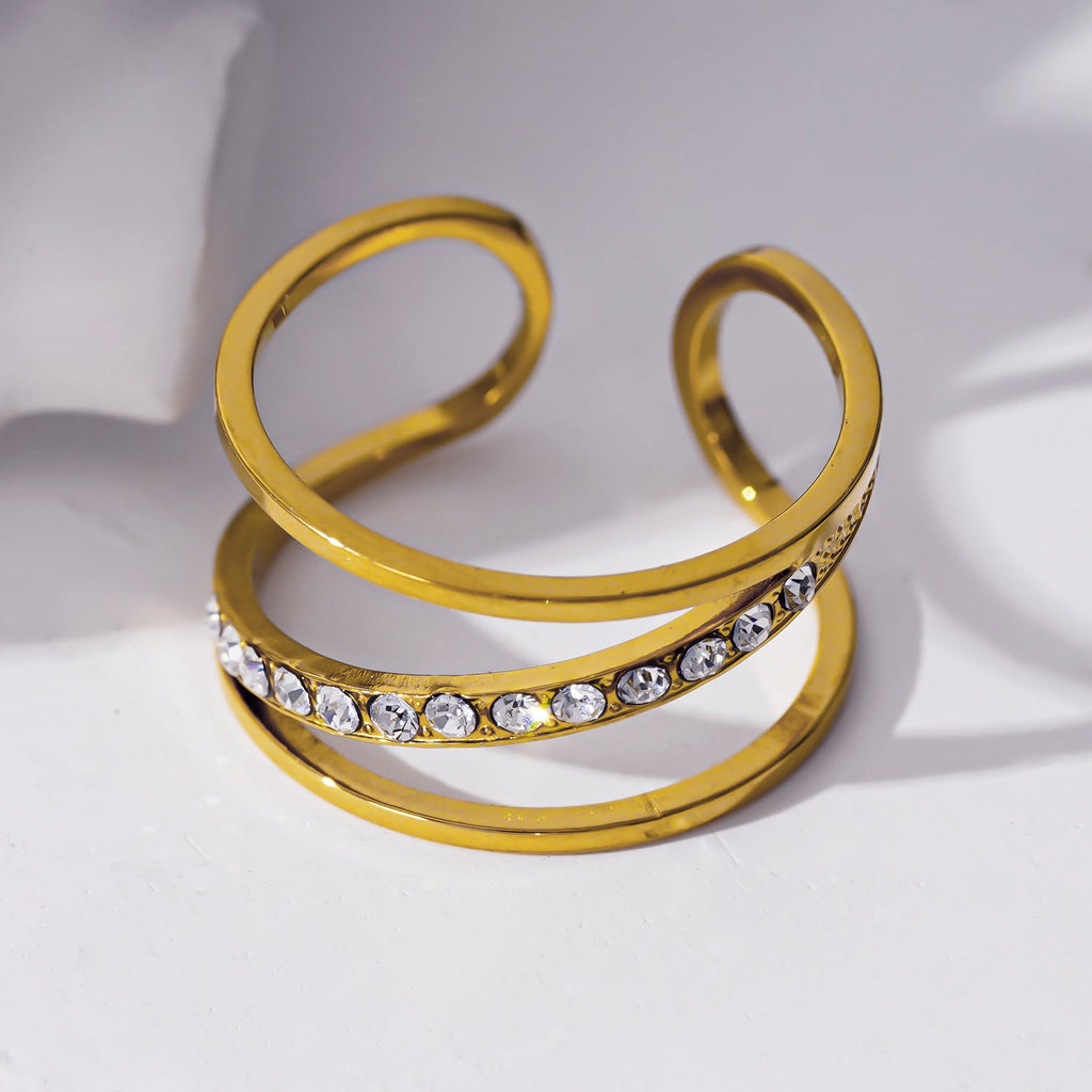 Style URDUJA: Multi Stacked Zirconia Embedded Ring