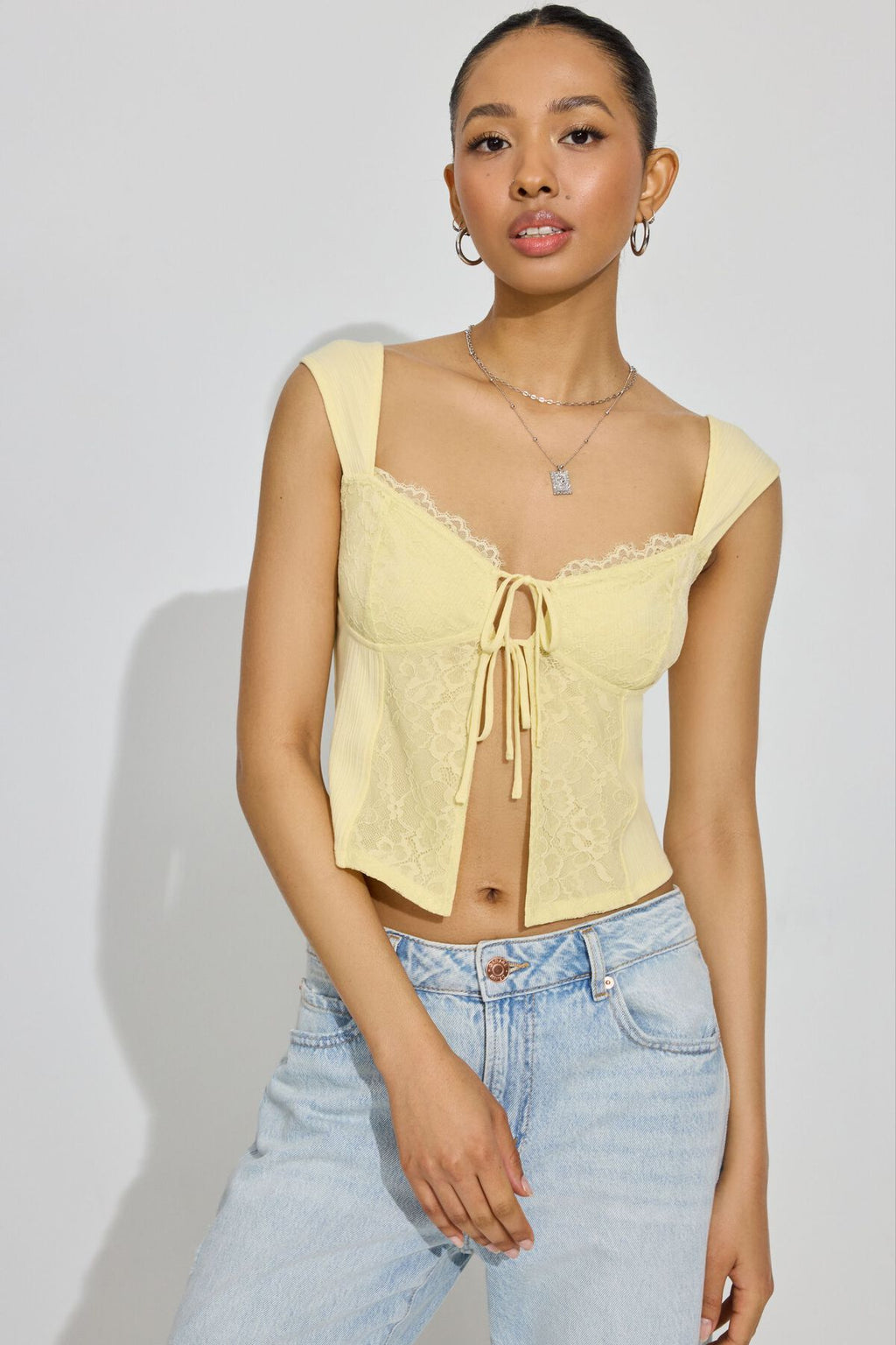 Haut côtelé en dentelle Flyaway