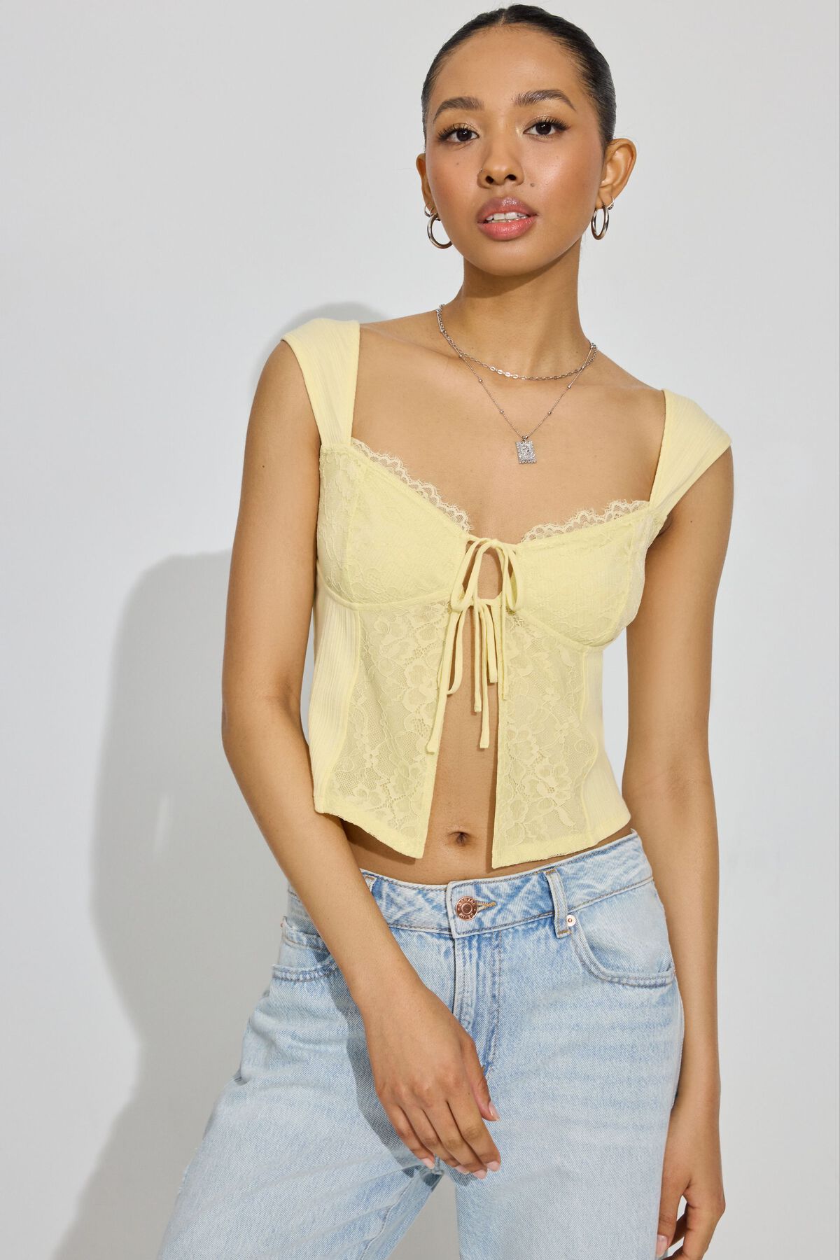 Haut côtelé en dentelle Flyaway
