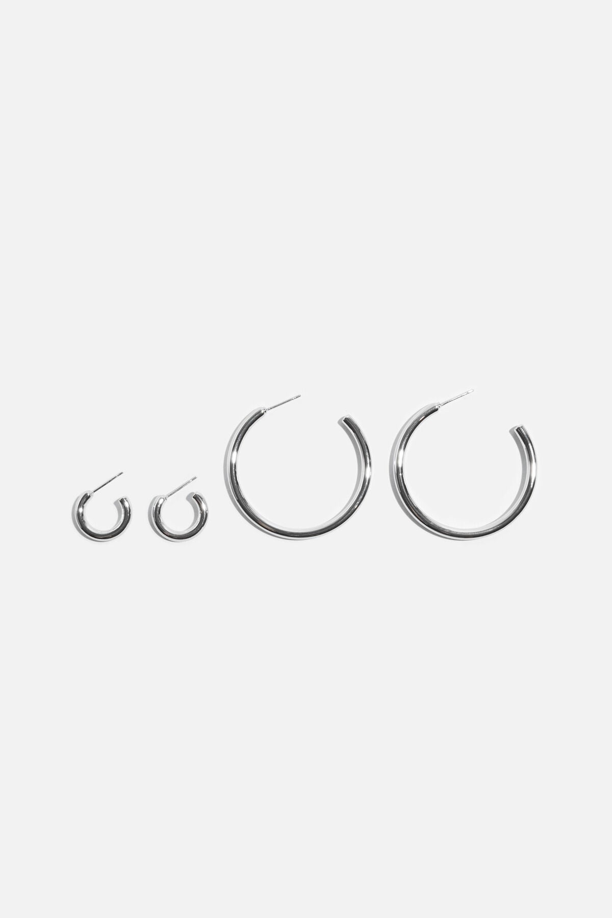 Lot de 2 boucles d'oreilles créoles tubulaires