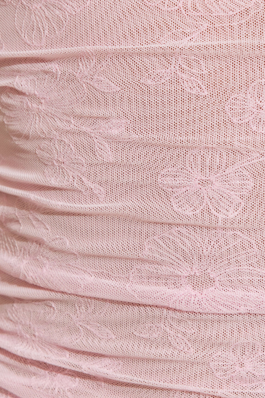 Plunge Ruched Mesh Tank Top