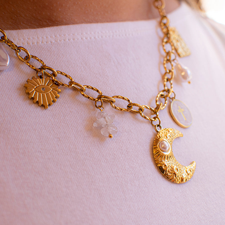 Under The Moon Charm Necklace