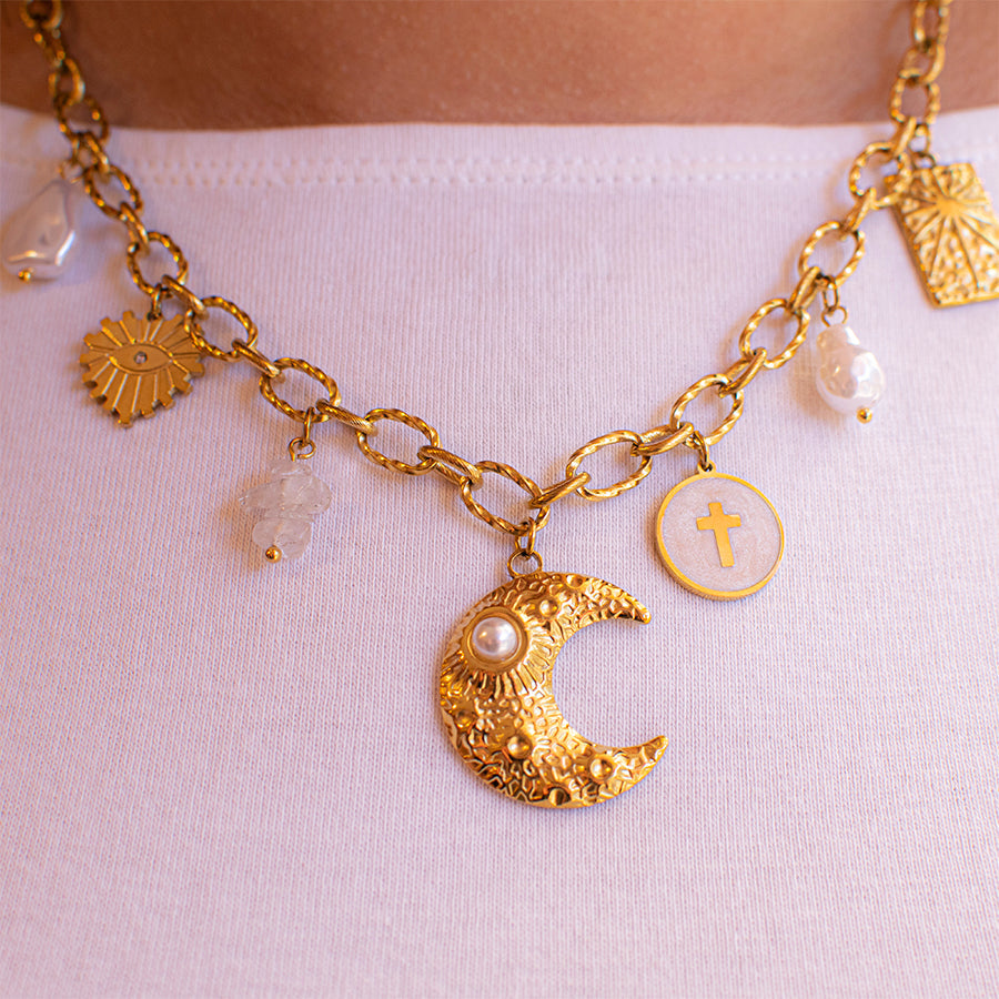 Under The Moon Charm Necklace