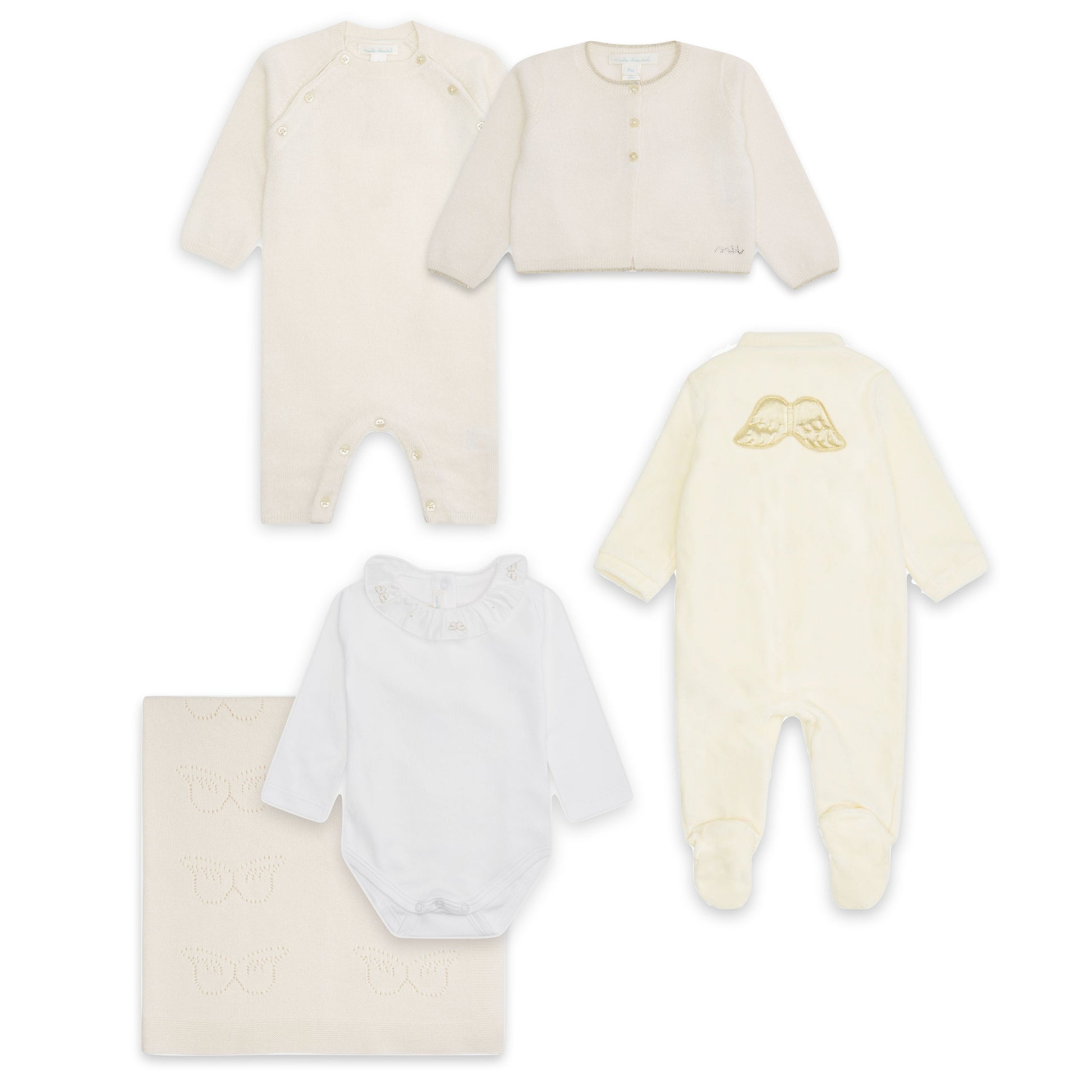 Luxury Angel Wings Cashmere 5 Piece Baby Gift Set