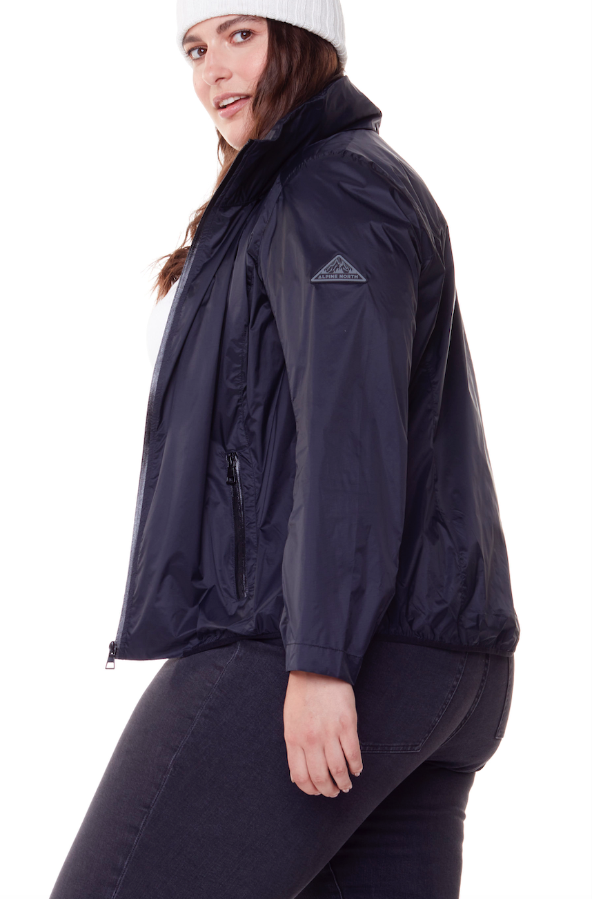PELLY PLUS | VESTE COUPE-VENT ULTRA-LÉGÈRE (RECYCLÉE) POUR FEMME, NOIRE (TAILLE GRANDE) 