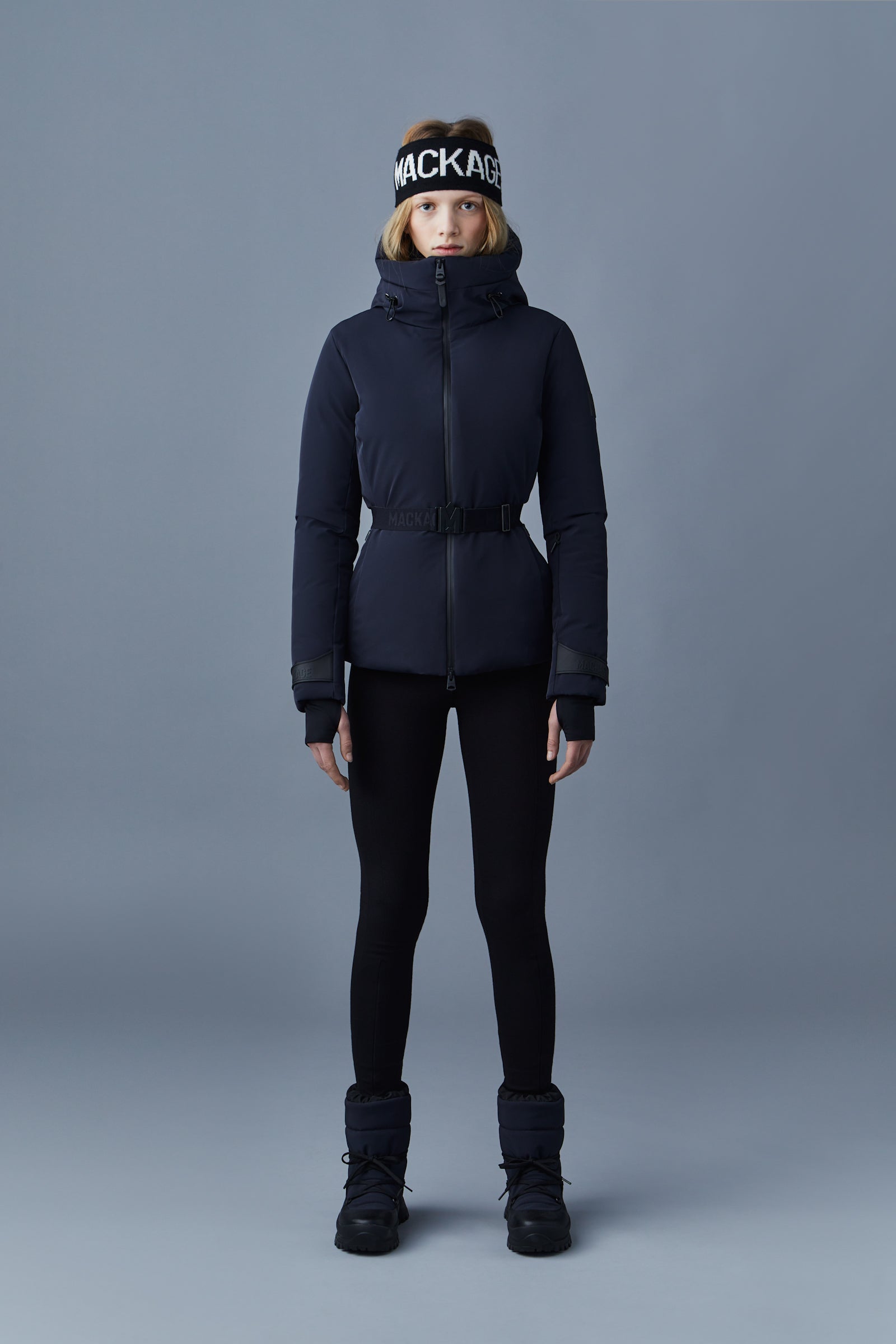 Veste de ski ceinturée en duvet avec capuche KRYSTAL Agile-360