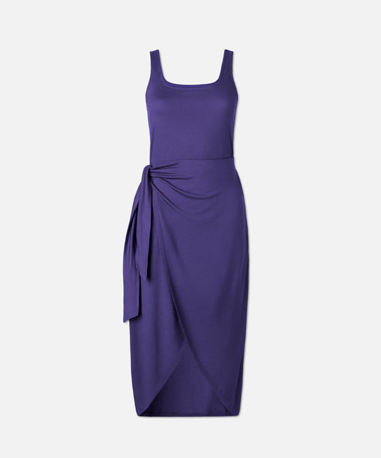 Robe nouée en laine mérinos pour femme