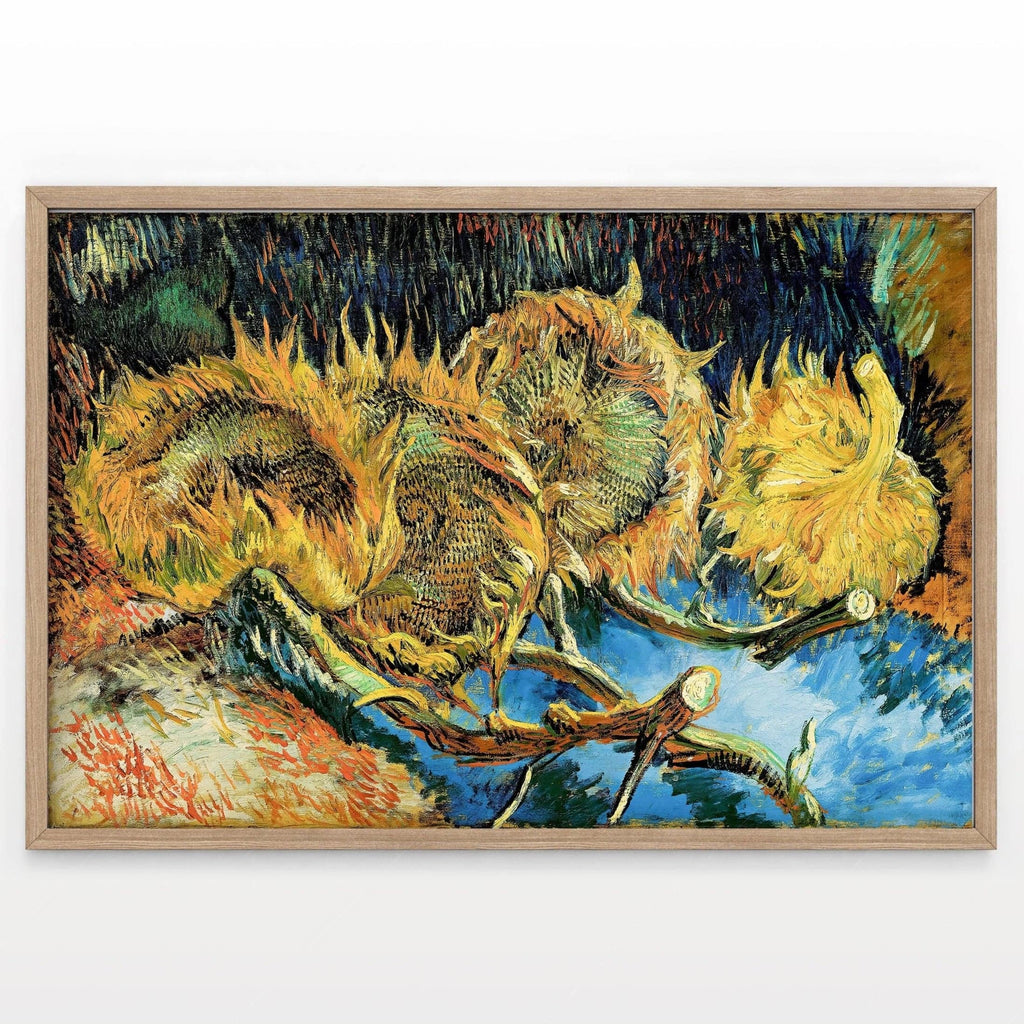 Van Gogh Four Sunflowers Gone to Seed Art Print – Famous Painting Wall Art