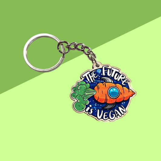 The Future Is Vegan Keychain