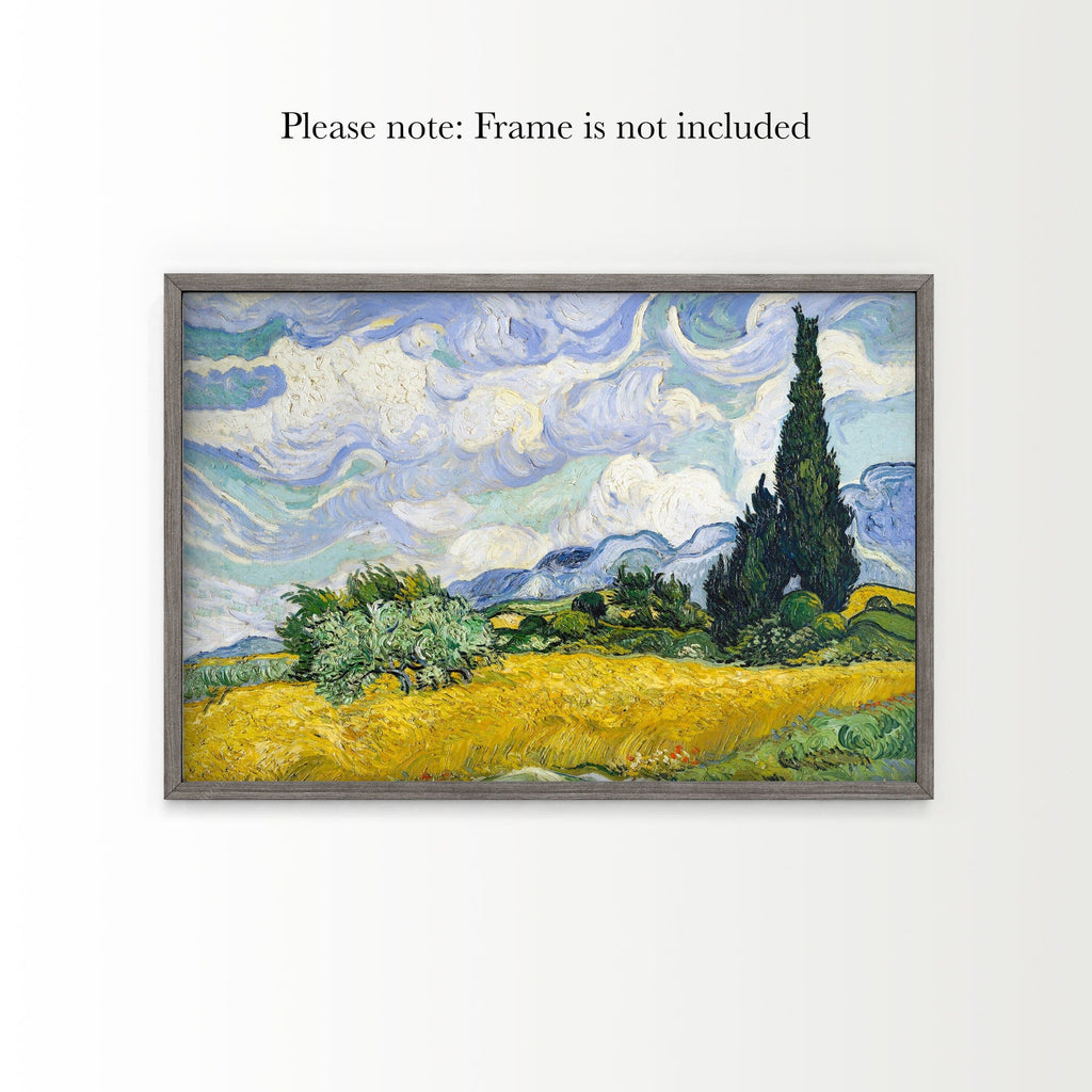 Vincent Van Gogh Wheat Fields with Cypresses Print – Famous Painting Wall Art
