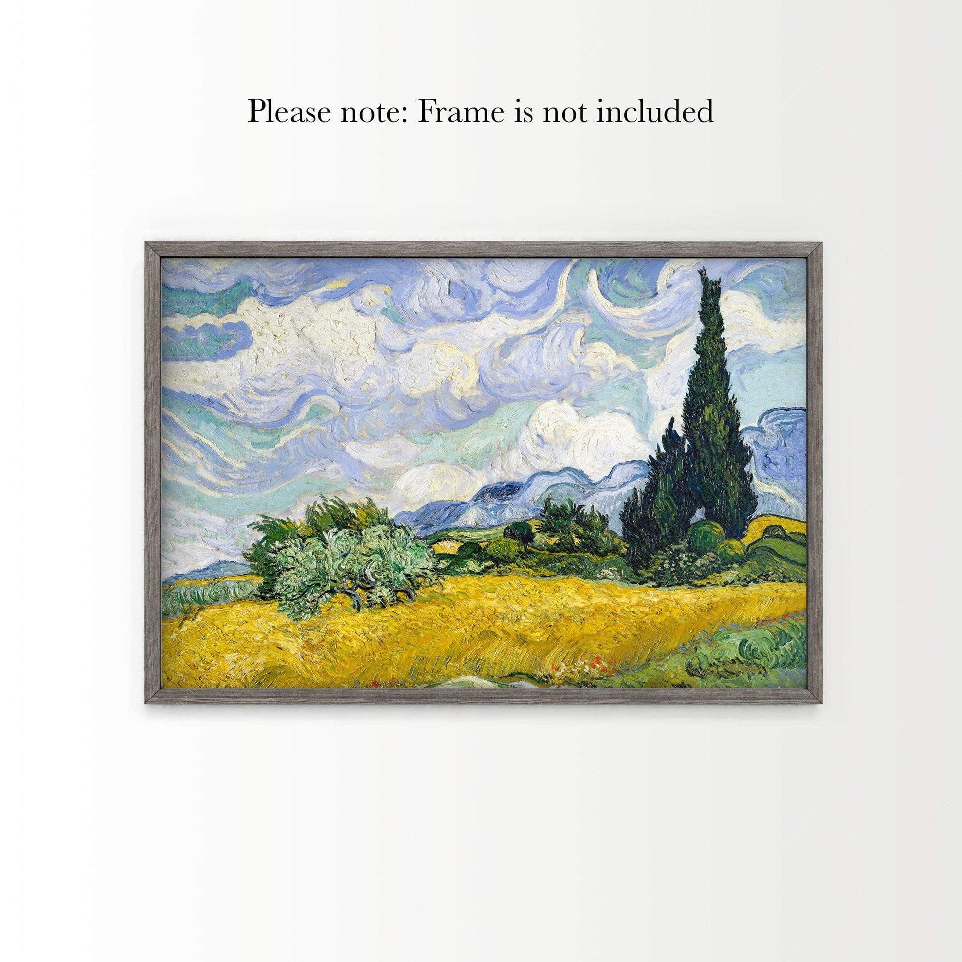 Vincent Van Gogh Wheat Fields with Cypresses Print – Famous Painting Wall Art