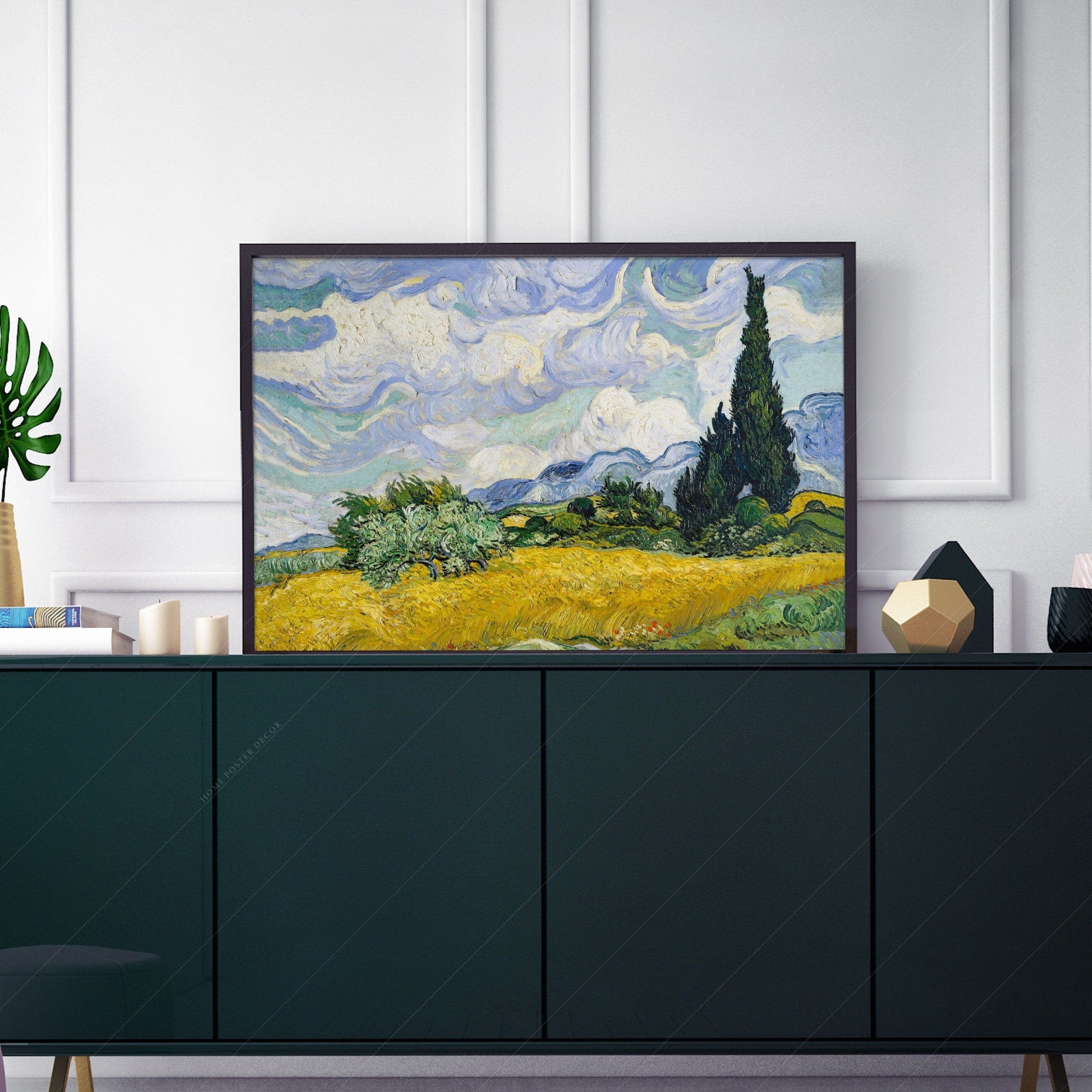 Vincent Van Gogh Wheat Fields with Cypresses Print – Famous Painting Wall Art