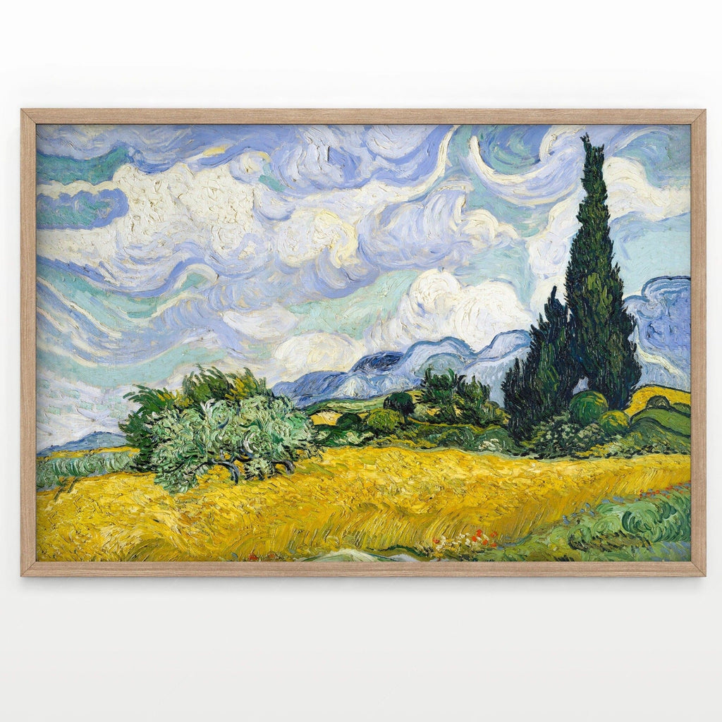 Vincent Van Gogh Wheat Fields with Cypresses Print – Famous Painting Wall Art