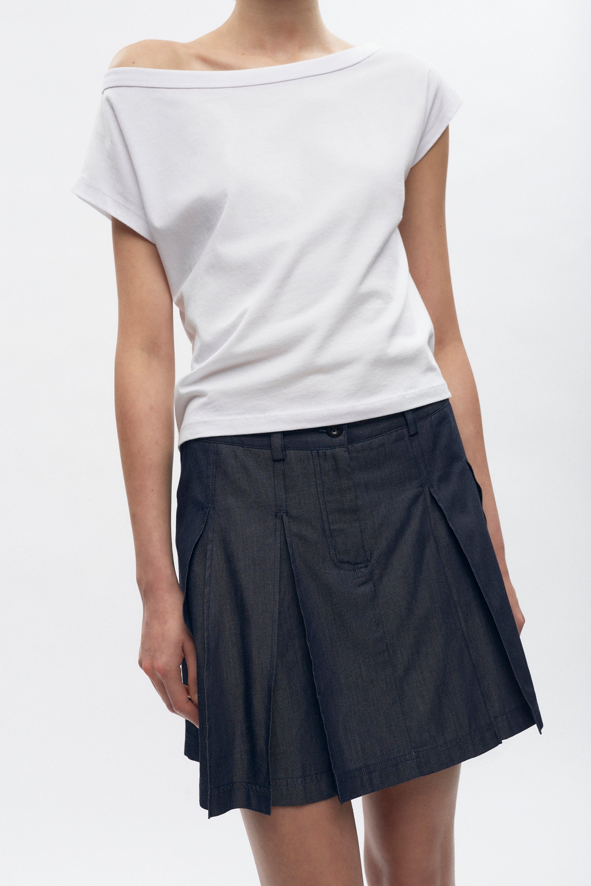 Women's Dendera Denim Pleated Mini