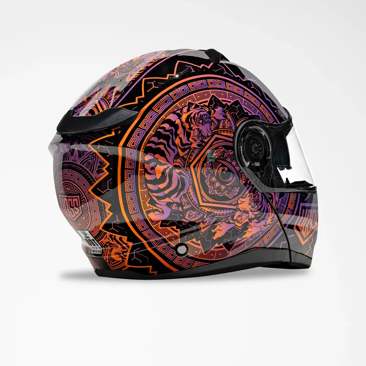 Voss 580 Conquest Gloss Neon Mandala Motorcycle Helmet