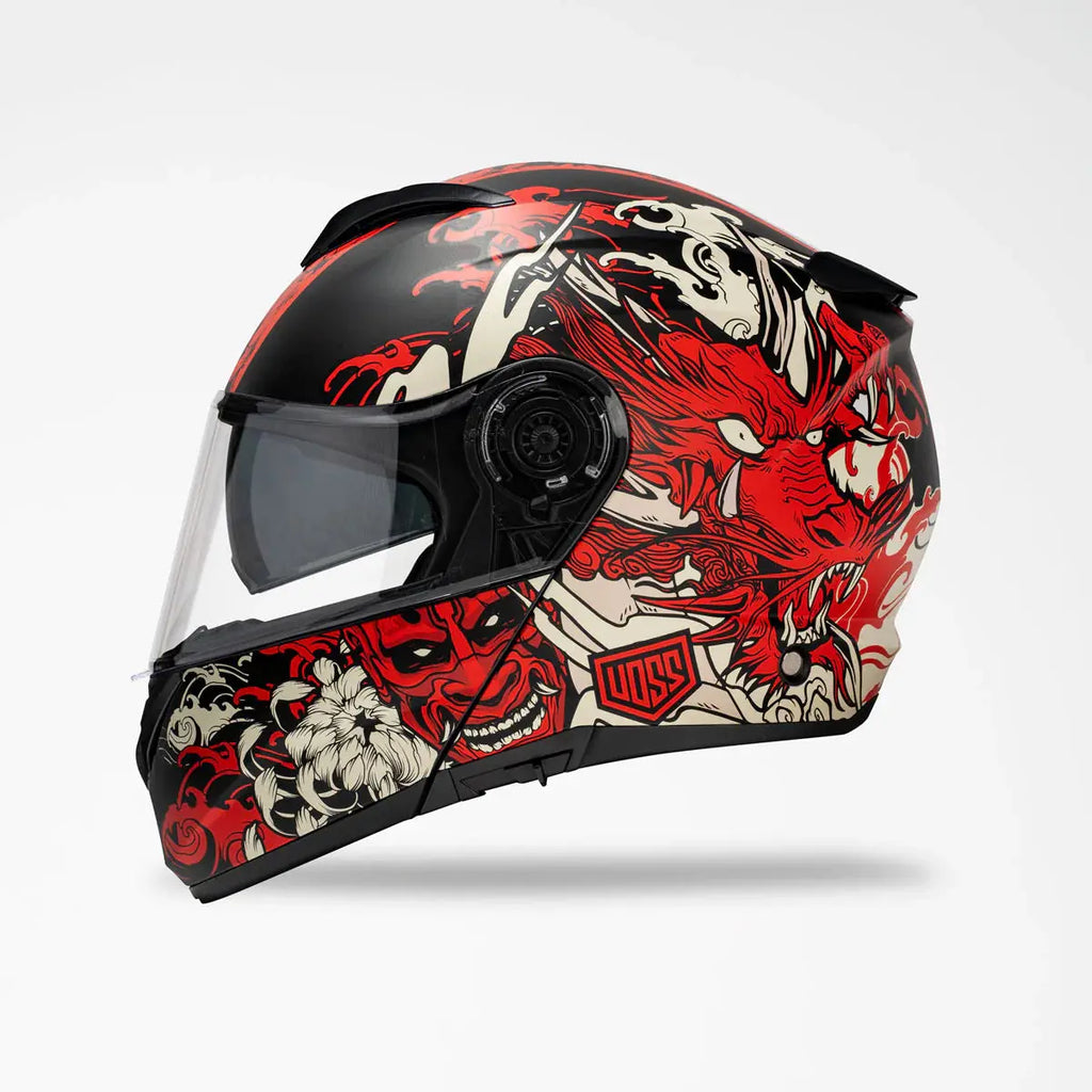 Casque Voss 580 Conquest Rouge Mat Dragon
