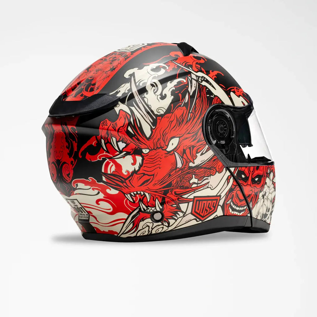 Casque Voss 580 Conquest Rouge Mat Dragon
