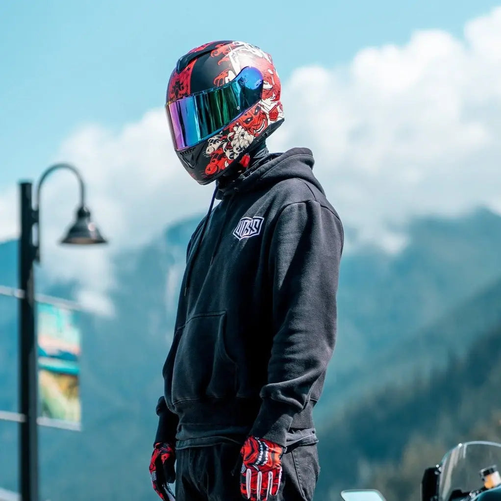 Casque Voss 580 Conquest Rouge Mat Dragon