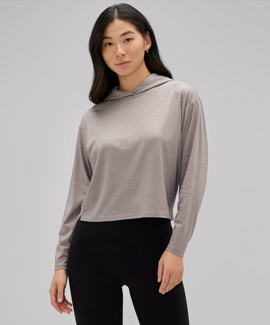 Sweat à capuche ultraléger en laine mérinos pour femme
