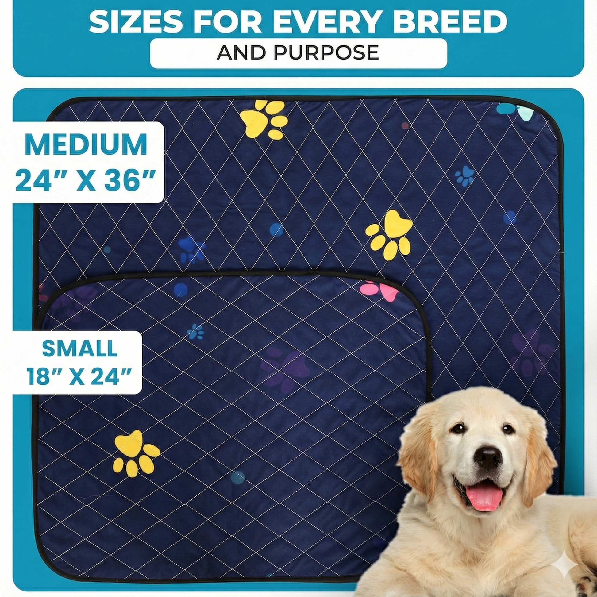 Coussinets lavables pour chiots - Super absorbants, étanches, à séchage rapide et réutilisables