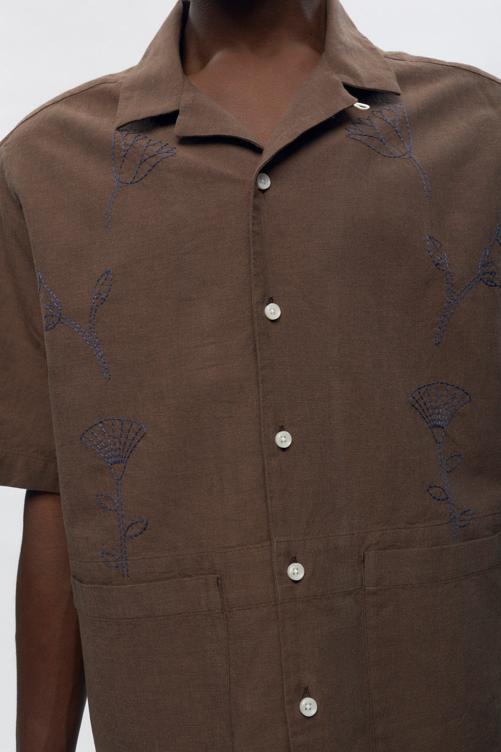 Chemise de camp en lin pour homme