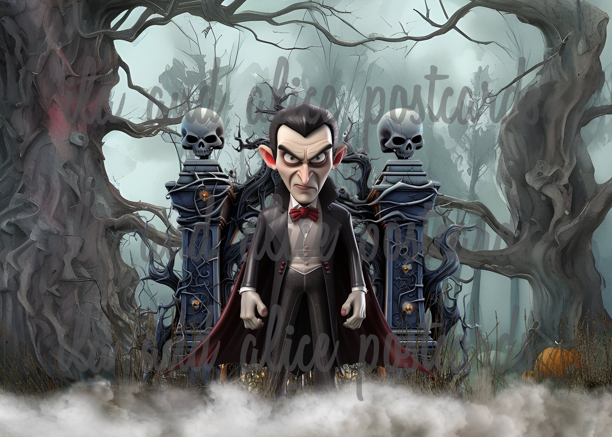 Dark Forest Cuties Halloween Postcards
