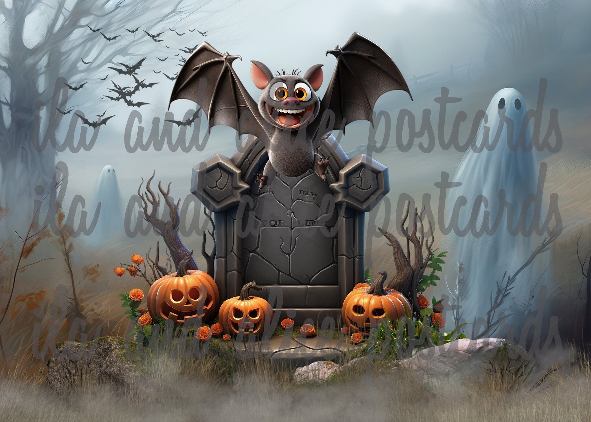 Dark Forest Cuties Halloween Postcards