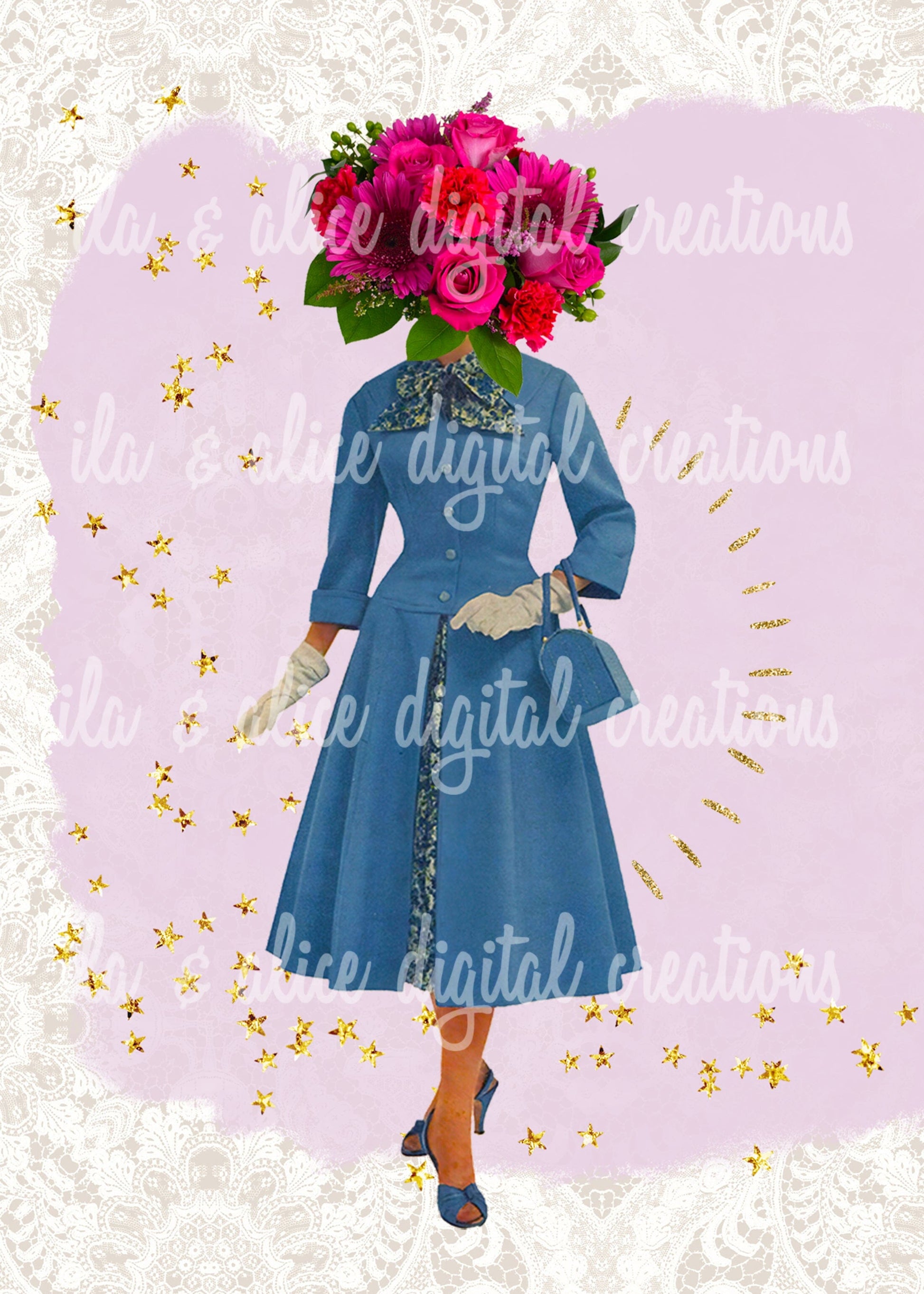 Floral Fashion Postcards