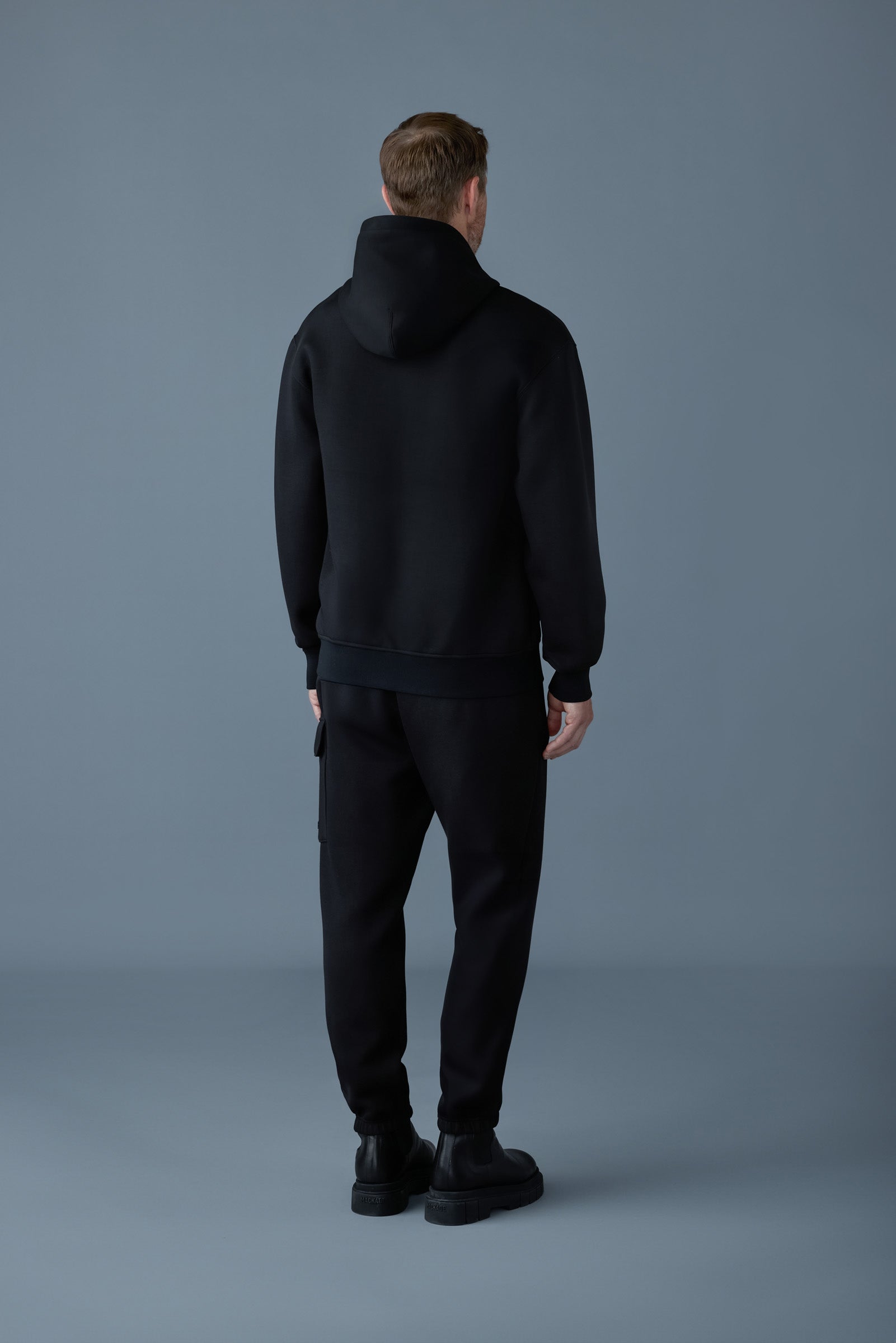 Sweat à capuche zippé en jersey double face KRYSTOS