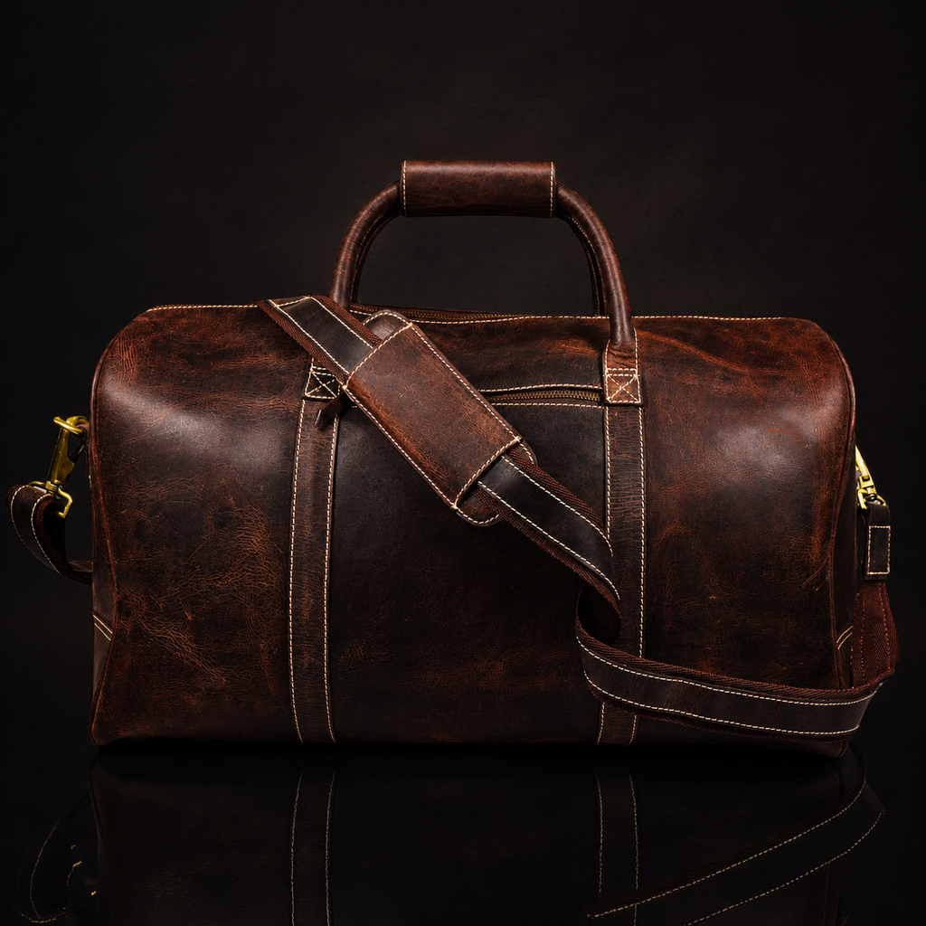 The Wayfarer Bag - Brown Classic Full-Grain Leather Duffle Bag
