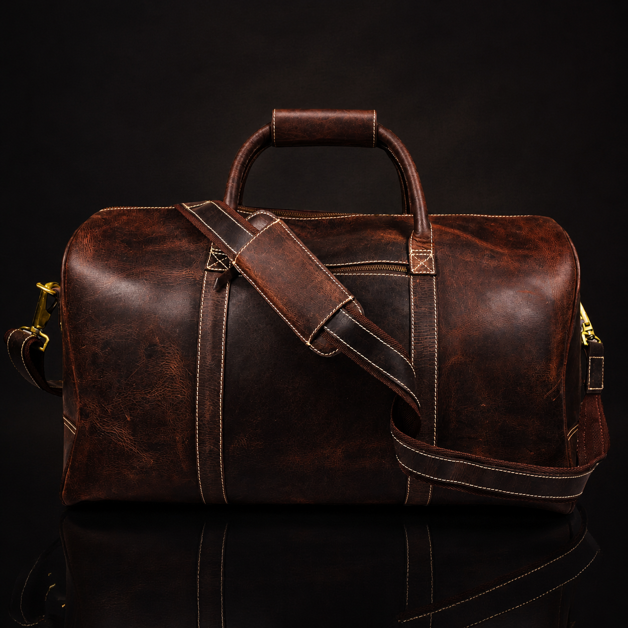 The Wayfarer Bag - Brown Classic Full-Grain Leather Duffle Bag