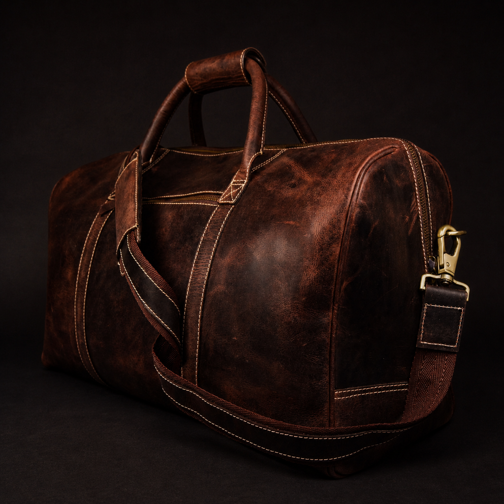 The Wayfarer Bag - Brown Classic Full-Grain Leather Duffle Bag