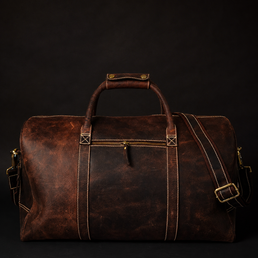 The Wayfarer Bag - Brown Classic Full-Grain Leather Duffle Bag