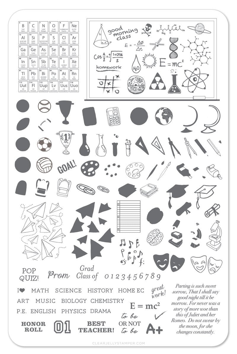 Clear Jelly Stamper - Back to School - Primary