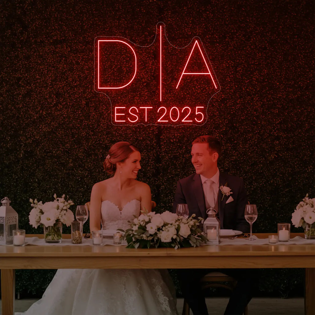 Wedding Initials Custom Neon Sign V3