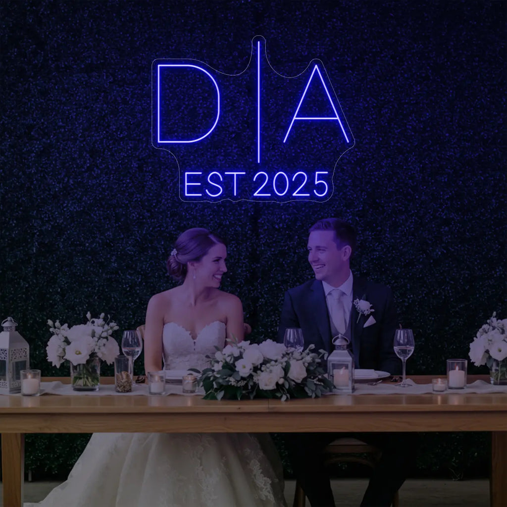 Wedding Initials Custom Neon Sign V3