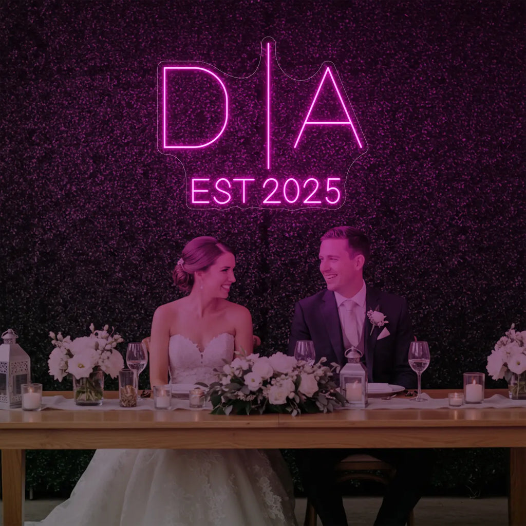 Wedding Initials Custom Neon Sign V3