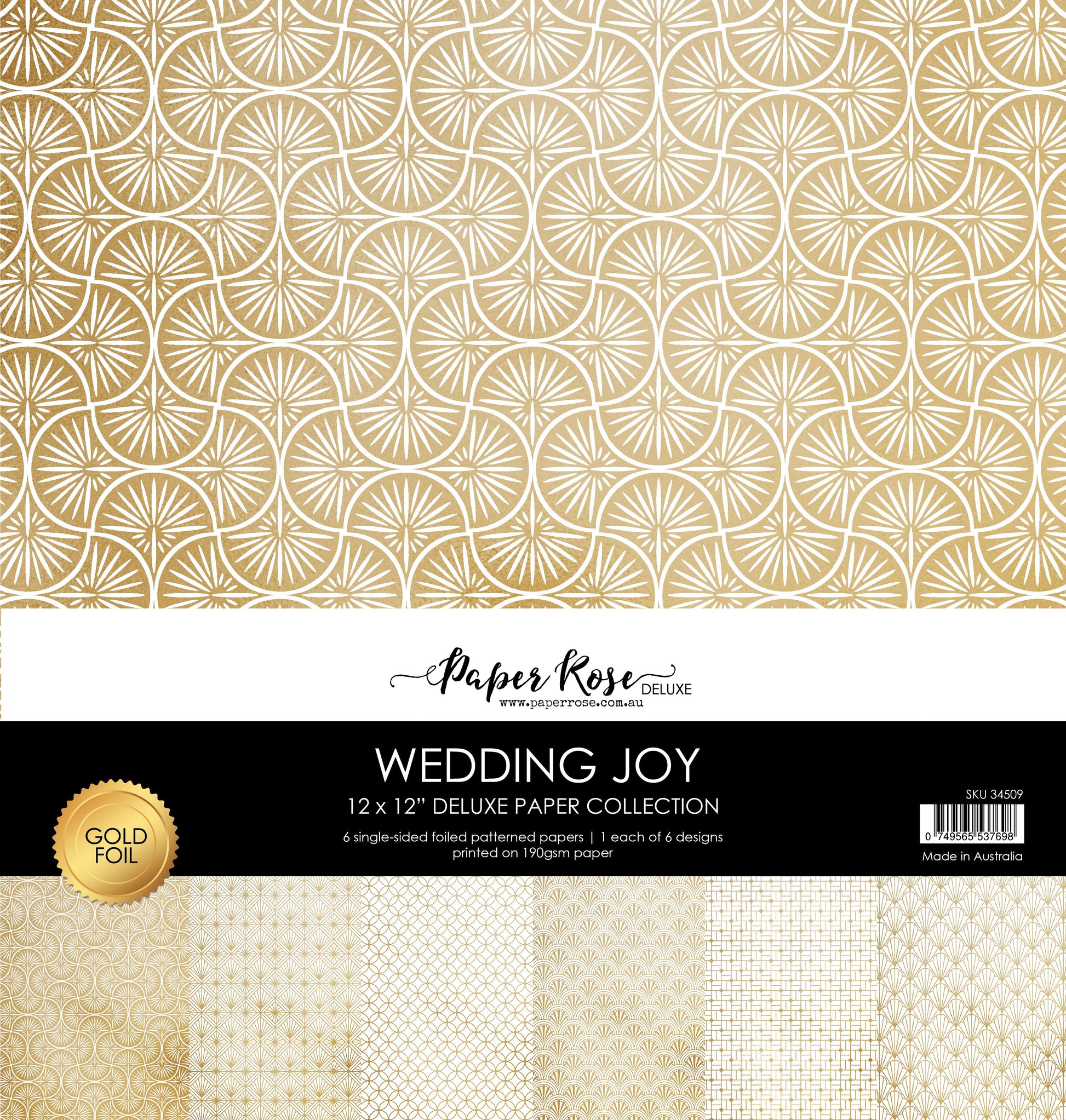 Wedding Joy Foil Gold 12x12 Paper Collection 34509